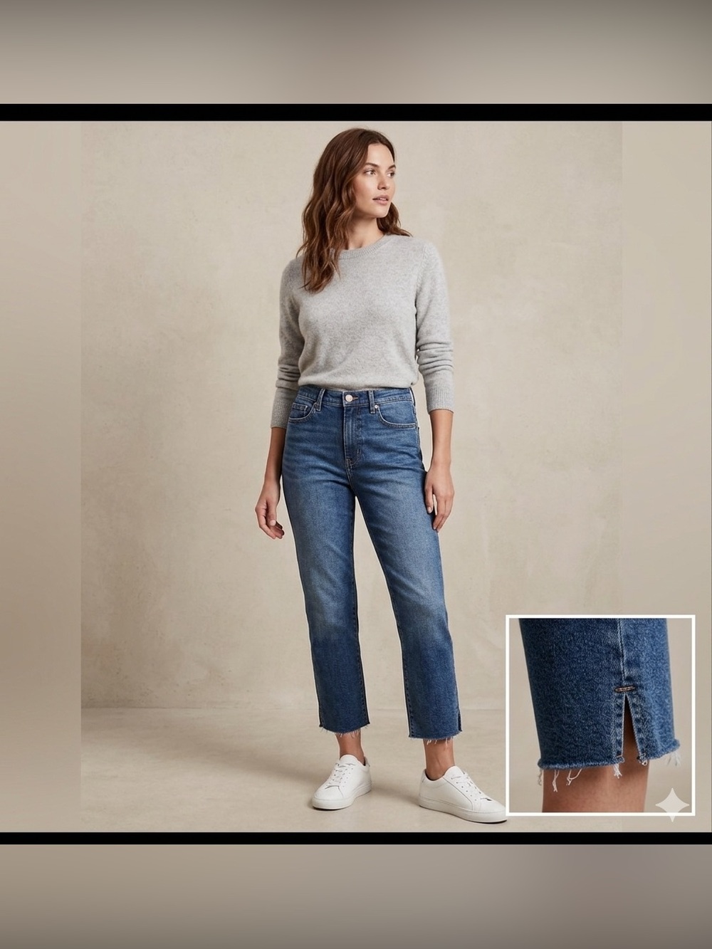 Banana Republic Straight Leg Raw Ham Crop Jeans Size 27